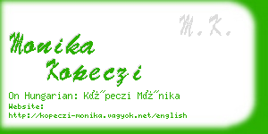 monika kopeczi business card